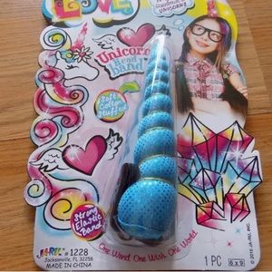 One Love Unicorn Headband Head Band Costume Accessory Metallic Blue Turquoise